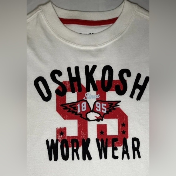Oshkosh Boys Lot Of 2 Short Sleeve T-shirts Size 4 4T Football Summer Embroidery - Picture 3 of 6